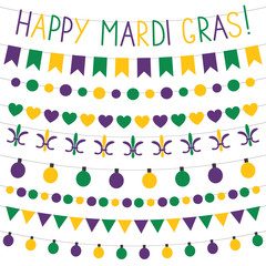 Mardi Gras decoration set © lattesmile