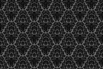 Damask Floral Decorative Vector Seamless Background Texture