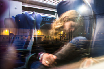 reflexes girl sleeping in train
