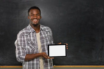 University student and tablet