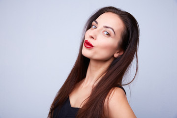 Fototapeta premium Sexy brunette with long hair