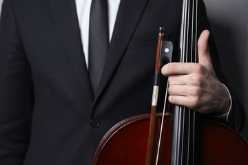 playing the cello closeup