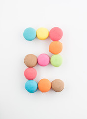 Fototapeta na wymiar colorful macarons arrangment is number two