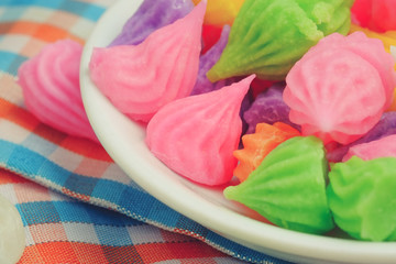 Aalaw thai candy dessert with filter effect retro vintage style