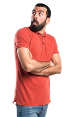Obraz premium Handsome man making unimportant gesture