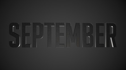 September metallic text for calendar background