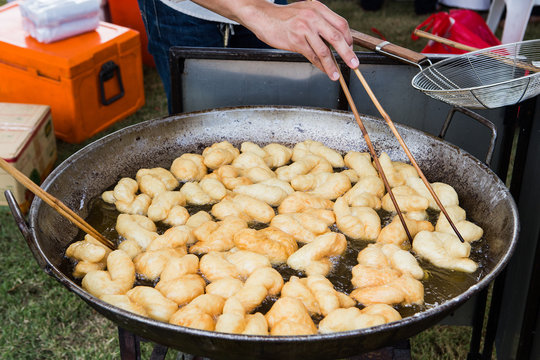 Deep-fried doughstick breakfast in Thailand