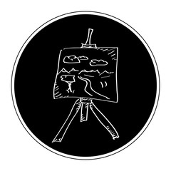 Simple doodle of an artist easel