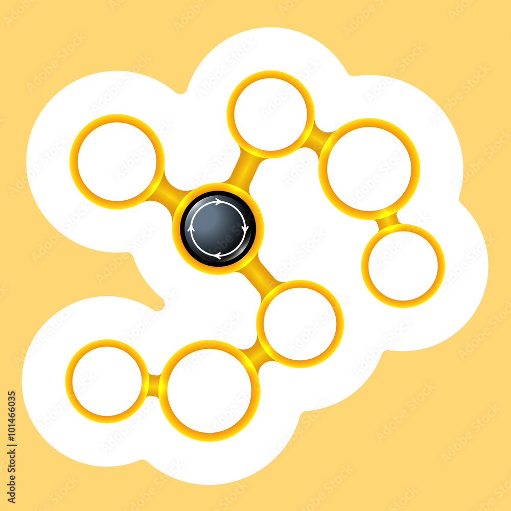 Poster vector yellow frames for your text and arrows