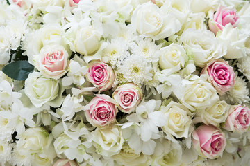 Beautiful flowers background for wedding scene