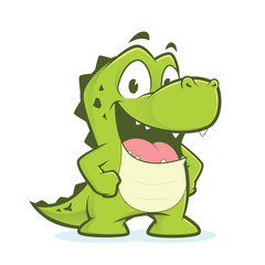 Obraz premium Krokodyl lub aligator z rękami na biodrach