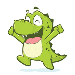 Obraz premium Szczęśliwy skok krokodyla lub aligatora