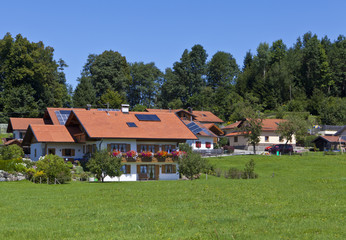 Fototapeta na wymiar Typische Bayrische Häuser Steingaden, Oberbayern, Bayern, Deutschland, Europa, ÖffentlicherGrund