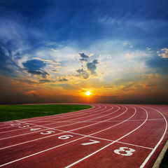 Athlete Track or Running Track with nice scenic - 101468096