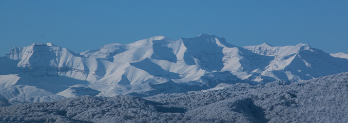 panorama of the mountains in the North Caucasus in Russia