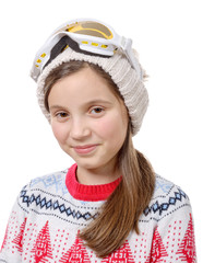 pretty little girl with winter clothes
