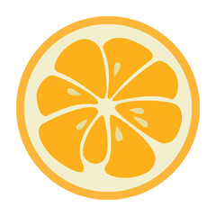 Orange stylish icon. Juicy fruit logo