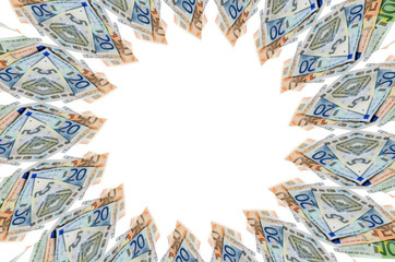 Kaleidoscopic Collage of Euro Bills
