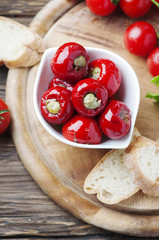 Italian hot stuffed pepper with capers and tuna