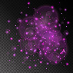 Obraz na płótnie Canvas Vector purple lights concept abstract on transparent chess board background. Luxury design. Vector illustration