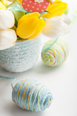 Paper egg closeup. Easter decoration