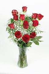 Naklejka premium Piękny bukiet czerwonych róż