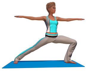 Female Yoga Stretch Pose
White Isolated Background