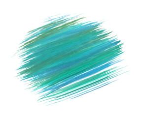 A fragment of the background in turquoise, painted in gouache stiff brush
