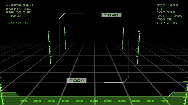 A looping display screen shows a flight path trajectory. 