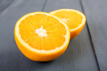 Fresh Oranges On Wood Table