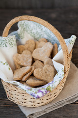 Cookies in the shape of a heart for Valentine's Day