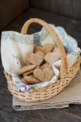 Cookies in the shape of a heart for Valentine's Day