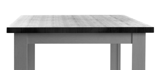 Stylish wooden table, isolated on white