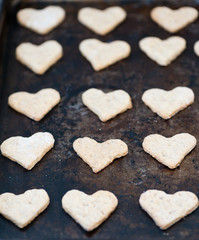 Fototapeta na wymiar Cookies in the shape of a heart for Valentine's Day