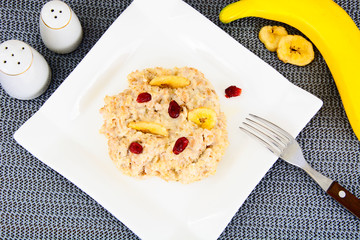 Oatmeal Cranberry and Banana Health Diet Food