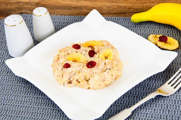 Oatmeal Cranberry and Banana Health Diet Food