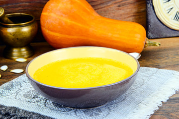 Pumpkin Cream Soup with Saffron Diet Food