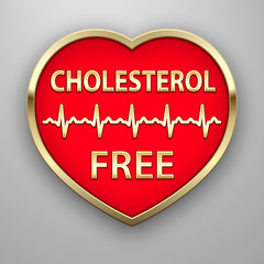 cholesterol free, heart shaped plate in golden frame