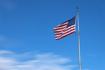 American flag blowing the wind
