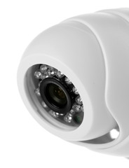 Security CCTV camera isolated on white