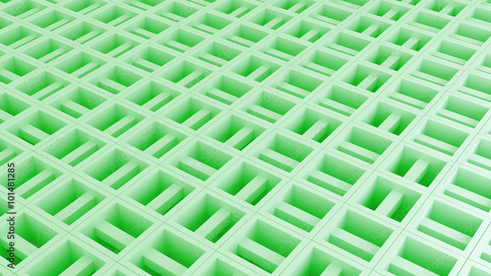 Poster abstract pattern based background made of randomly rotated cubes with inner structure