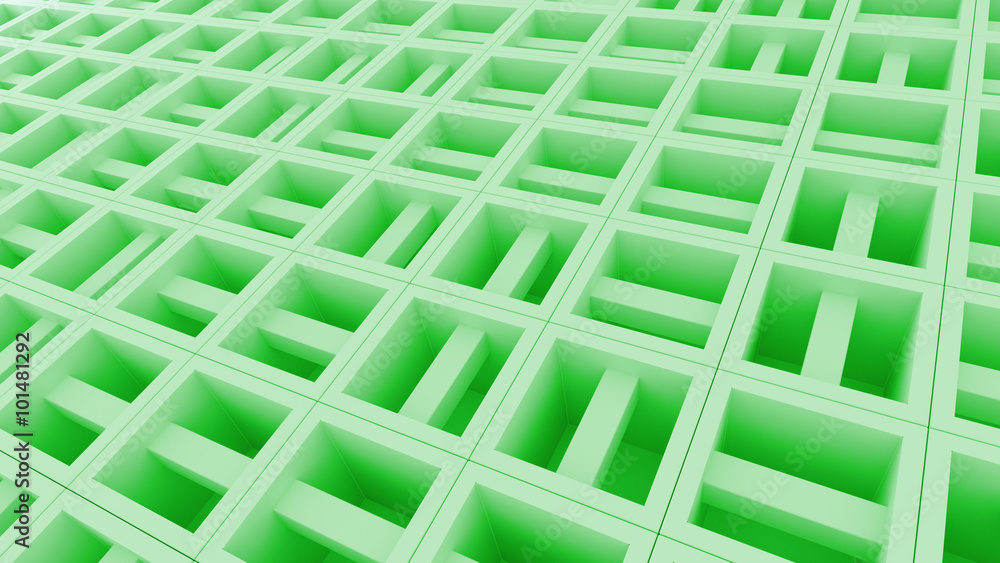 Poster abstract pattern based background made of randomly rotated cubes with inner structure