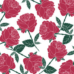 Red rose.Graphic rose.Background.Pattern