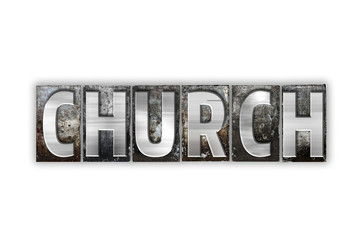 Church Concept Isolated Metal Letterpress Type