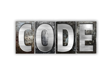 Code Concept Isolated Metal Letterpress Type