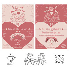 Naklejka premium Valentine's Day invitation card