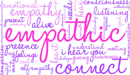 Empathic word cloud on a white background. 