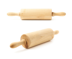 Wooden rolling-pin isolated