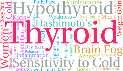Fototapeta premium Thyroid Word Cloud on a white background. 