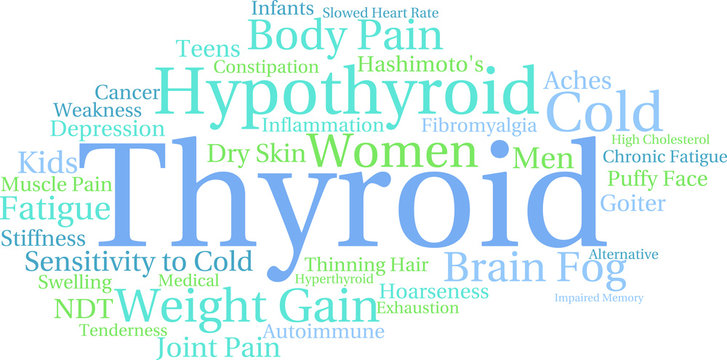 Thyroid Word Cloud on a white background.